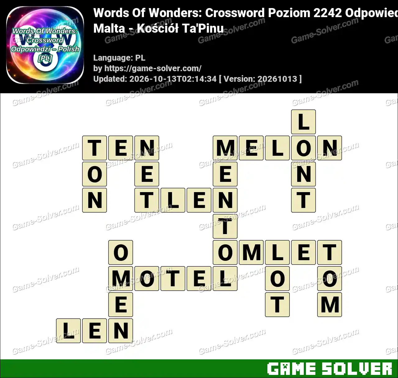 Words Of Wonders: Crossword Poziom 2242 Odpowiedzi – Malta – Kościół Ta’Pinu